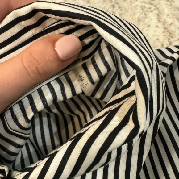 Elie Tahari Embroidered Striped Button-Down - Picture 5 of 6